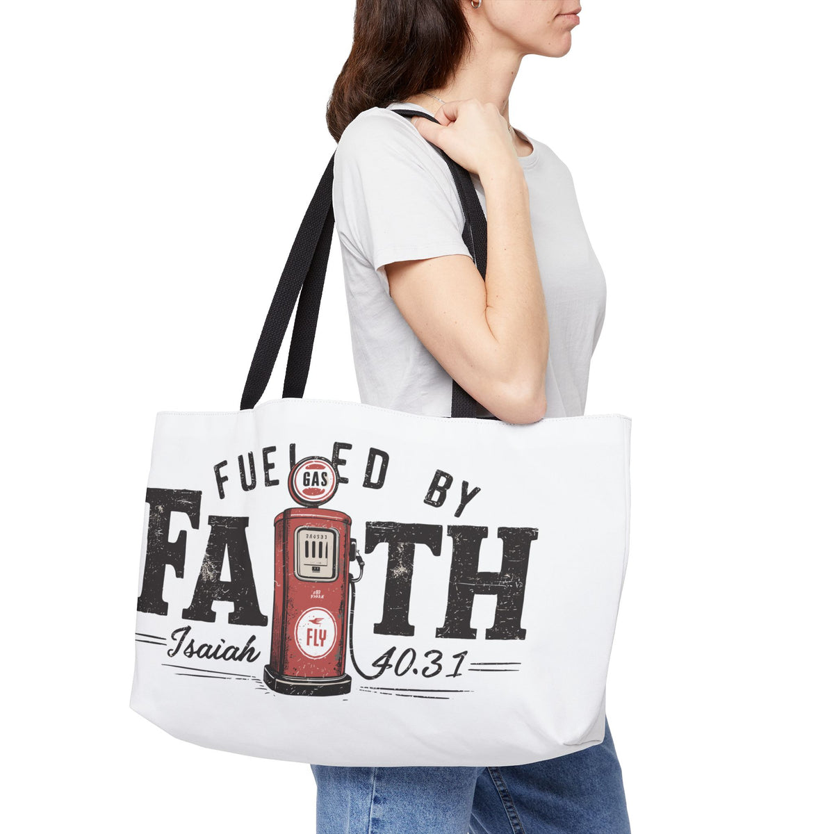 Faithful Weekender Tote Bag - Isaiah 40:31 Christian Design