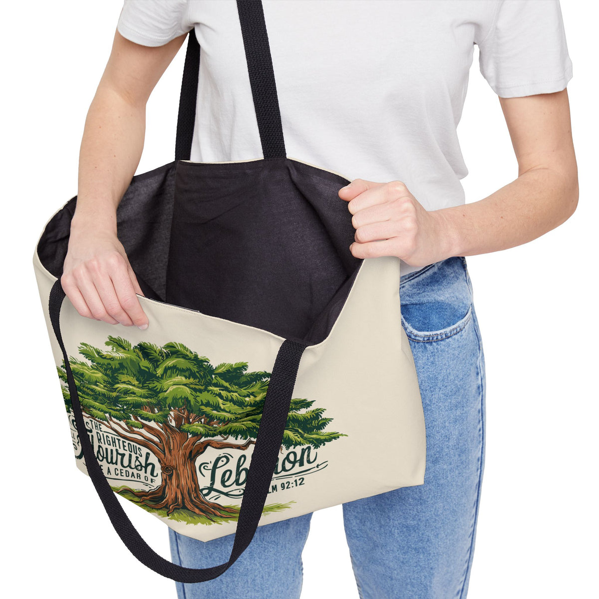 Tote Bag | Flourish Like a Cedar of Lebanon | Psalm 92:12