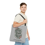 Pray, Trust, Rest Grey Tote Bag - Floral Faith Design